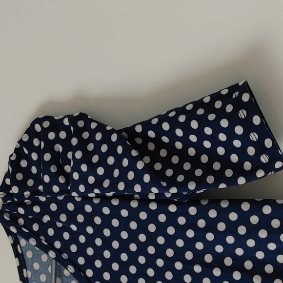 Navy Polka dots t-shirt top - Picture 2 of 2